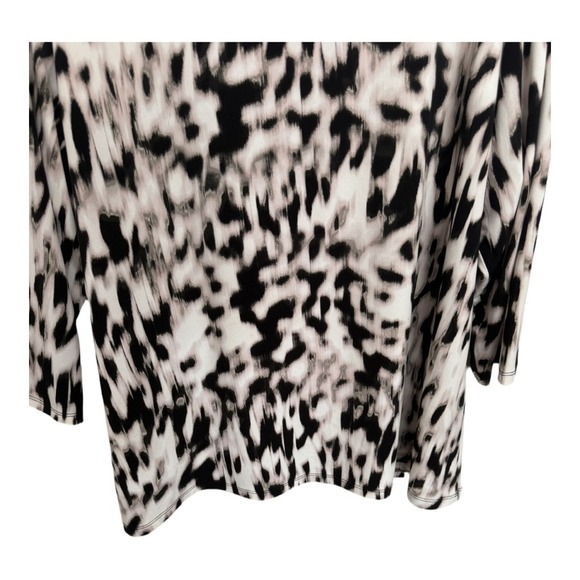 Calvin Klein Animal Print Plus Size 2X 3/4 Sleeve Dressy Shirt Blouse Office - Picture 3 of 6